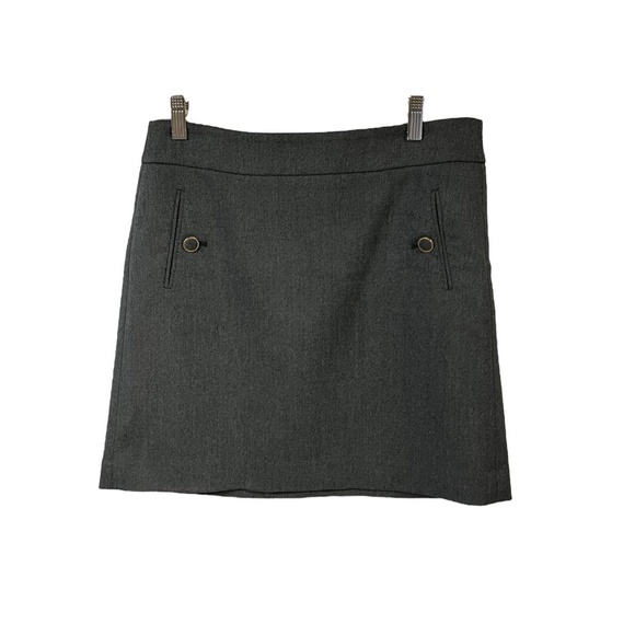 Ann Taylor LOFT Mini Skirt Size Women Size 2 Gray A-Line Textured Chic Workwear - Picture 2 of 7